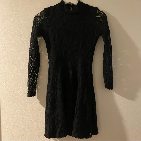 River Island Womens Black Lace Shift Mini Dress - Size 2